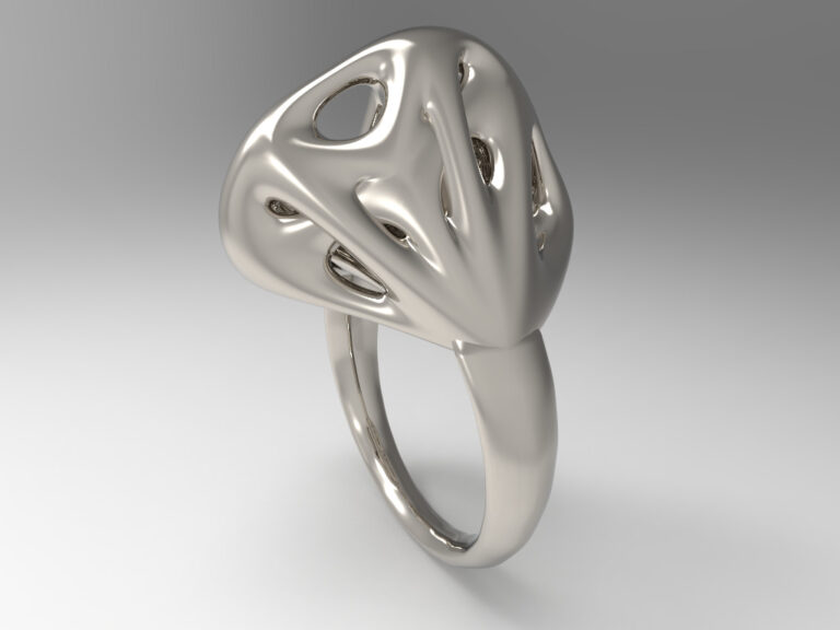 Organic ring – bague génératif imprimé en 3D, vue 1 / generative 3D-printed ring