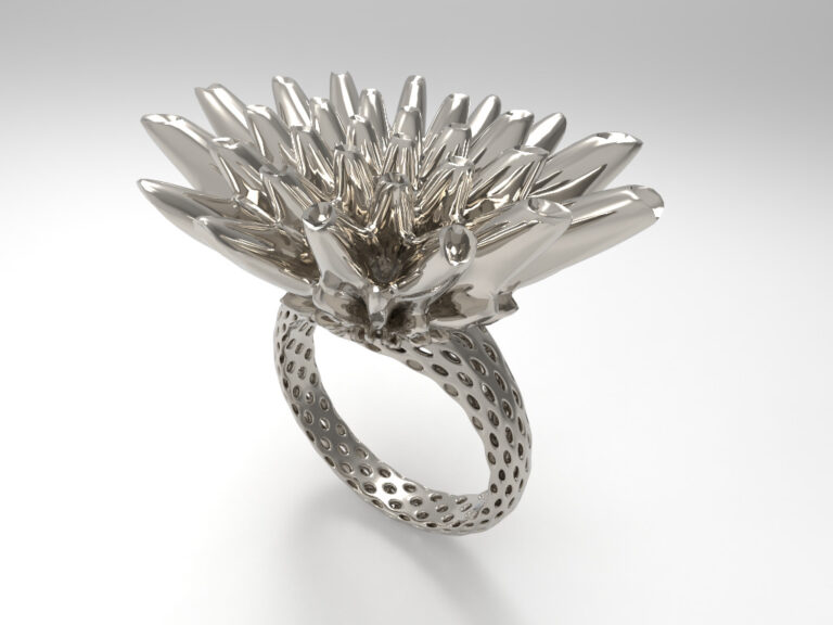 Chawg ring – bague génératif imprimé en 3D, vue 1 / generative 3D-printed ring