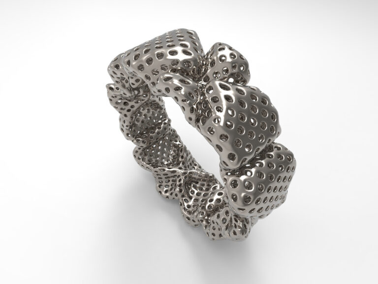 Palpi ring – bague génératif imprimé en 3D, vue 1 / generative 3D-printed ring