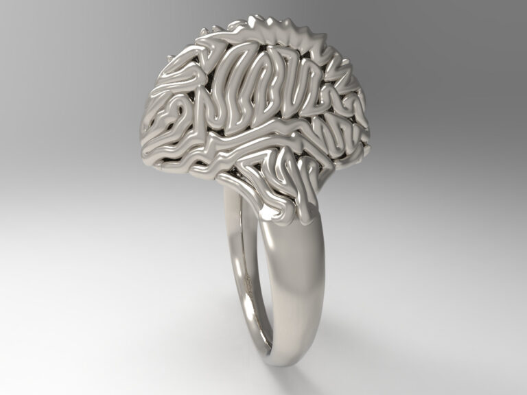 Fizz Ring – bague génératif imprimé en 3D, vue 1 / generative 3D-printed ring