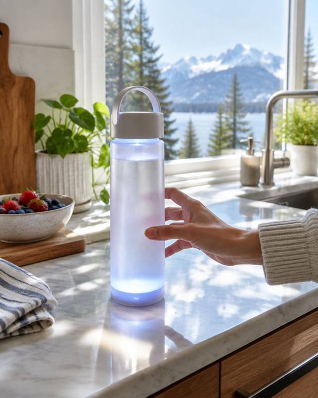 Bouteille d'eau connectée avec rappel lumineux – Image 2