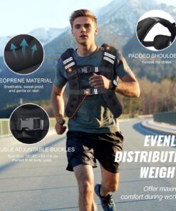Gilet lesté réglable 12 lb avec bandes réfléchissantes – Image 5