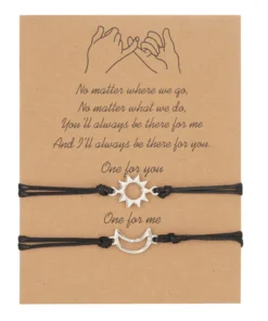 Bracelets Couple Soleil et Lune Tressés à la Main - Ensemble 2 pcs BR20Y0263