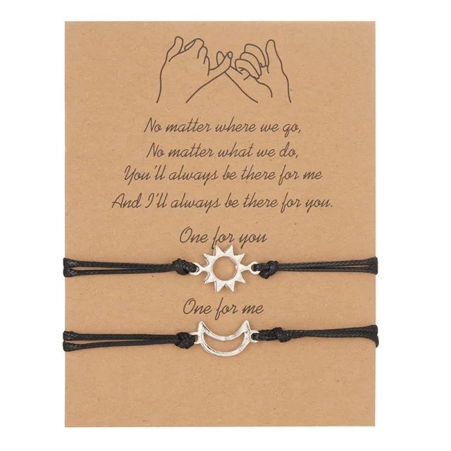 Bracelets Couple Soleil et Lune Tressés à la Main - Ensemble 2 pcs BR20Y0263