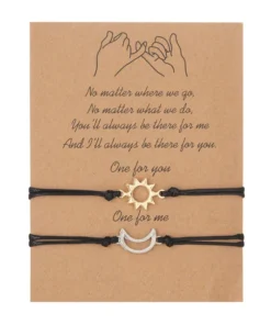 Bracelets Couple Soleil et Lune Tressés à la Main - Ensemble 2 pcs BR20Y0263-2