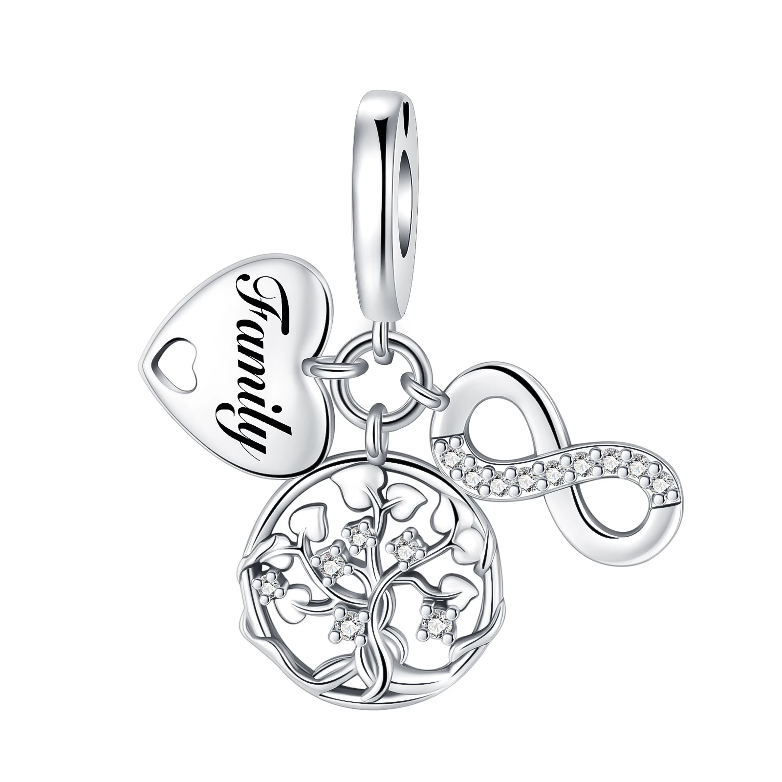Pendentif Perle Chiffre en Argent Sterling pour Bracelet Pandora - Chien - Image 2