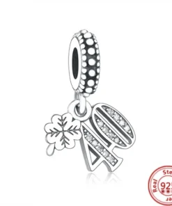 Breloque Chiffre en Argent Sterling pour Bracelet Pandora - Cadeau Femme
