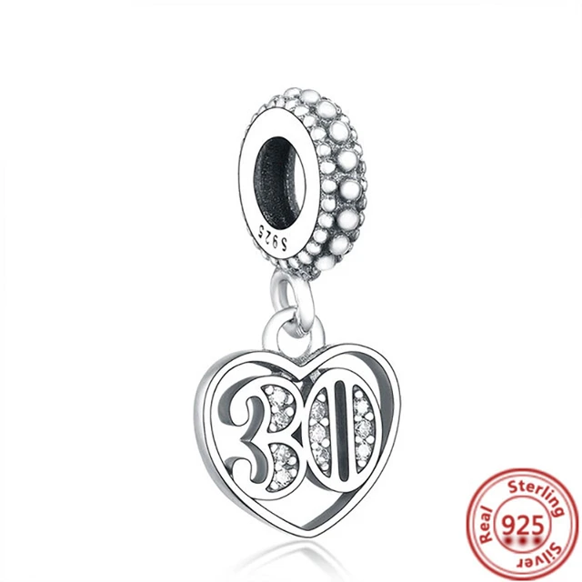 Breloque Chiffre en Argent Sterling pour Bracelet Pandora - Cadeau Femme