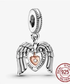 Pendentif perle famille chiot en argent sterling 925 compatible Pandora