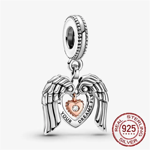 Pendentif perle famille chiot en argent sterling 925 compatible Pandora