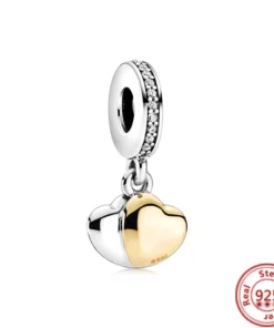 Pendentif perle famille chiot en argent sterling 925 compatible Pandora