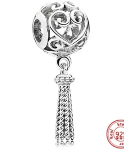 Pendentif perle famille chiot en argent sterling 925 compatible Pandora