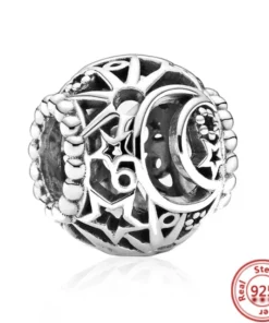 Pendentif perle famille chiot en argent sterling 925 compatible Pandora