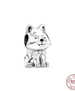 Pendentif perle famille chiot en argent sterling 925 compatible Pandora