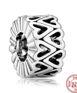 Pendentif perle famille chiot en argent sterling 925 compatible Pandora
