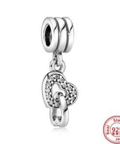 Pendentif perle famille chiot en argent sterling 925 compatible Pandora