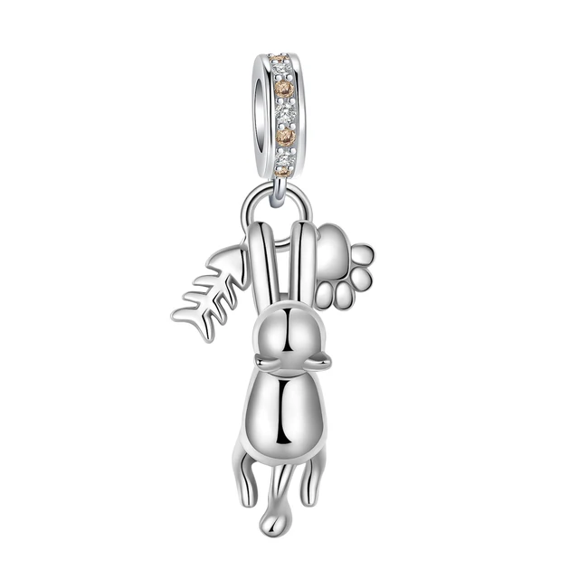 Pendentif Perle Chiffre en Argent Sterling pour Bracelet Pandora - SCR6051