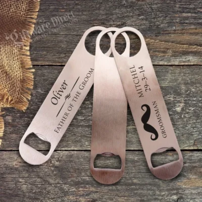 Ouvre-bouteille gravé pour garçon d’honneur en acier inoxydable - Cadeau mariage