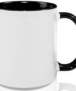Alternative view of 15 once mugs, inner color, BLACK, and handle