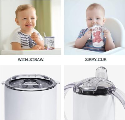 Alternative view of Tumblers Stainless Steel, Insulated Skinny Tumblers with Splash-proof Lid, Shatterproof Water Tumbler, Sippy Cup with 2 LIDS