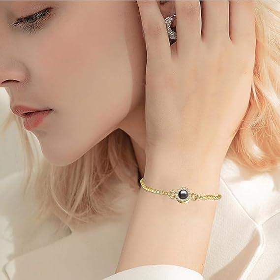 Personalized Photo Projection Bracelets, Customized Memorial Gifts for Women, Men, Family, Couple, Dog, Perfect for Mother's Day, Birthday, Christmas(style5-rosegold) Amazon.ca: Clothing, Shoes & Accessories - Image 5