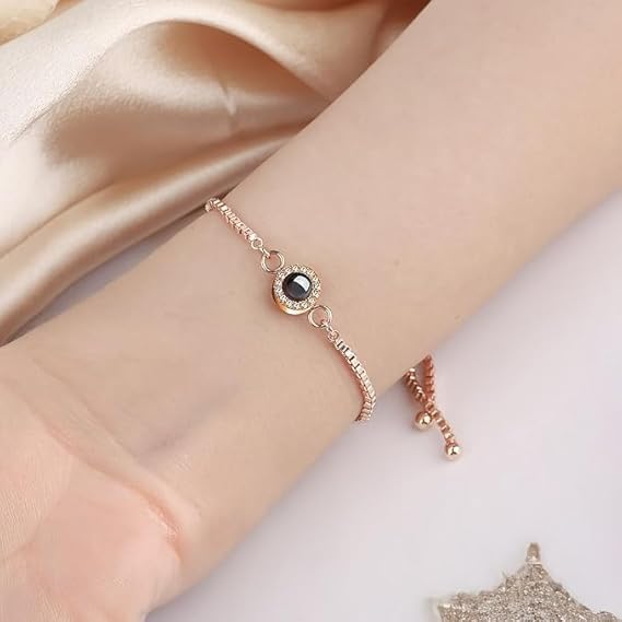 Personalized Photo Projection Bracelets, Customized Memorial Gifts for Women, Men, Family, Couple, Dog, Perfect for Mother's Day, Birthday, Christmas(style5-rosegold) Amazon.ca: Clothing, Shoes & Accessories - Image 3