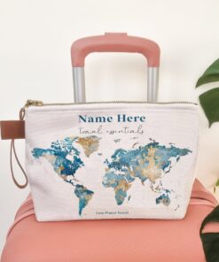 Trousse de voyage azur personnalisée, 100 % québécoise