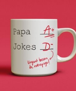 Tasse Papa A+ Jokes D- - Cadeau fête des Pères Québec