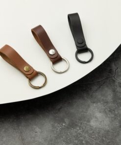 Porte-clés personnalisé en cuir véritable – Cadeau unique