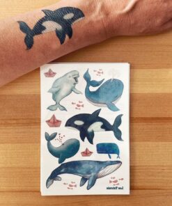 Tatouages temporaires Les baleines – Thème québécois nature