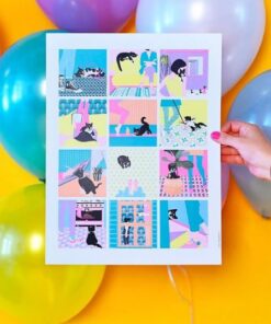 Affiche Routine du chat – Cadeau pour amoureux des chats