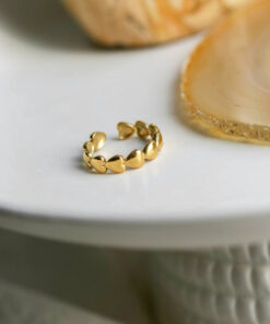 Bague Passion dorée ajustable – Cadeau romantique Québec