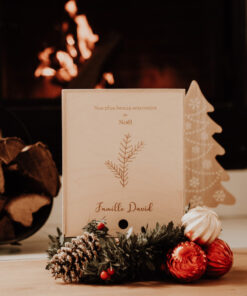 Boîte à souvenirs de Noël en bois personnalisée