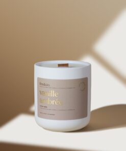 Bougie de soya Vanille ambrée – Cadeau cocooning Québec