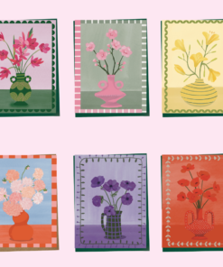 Ensemble de 6 cartes de souhaits illustrées florales – Lili Graffiti