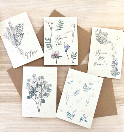 Carte de vœux à planter ensemencée de fleurs sauvages – Écoresponsable