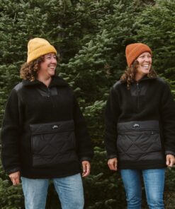 Chandail polaire noir effet mouton – Confort Québec