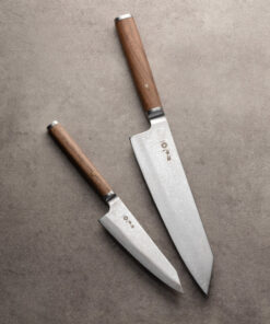 Couteaux japonais Hazaki – Duo professionnel en noyer