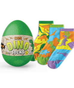 Trio de chaussettes dinosaures pour enfants – Cadeau surprise Québec