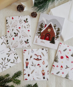 Ensemble de 5 cartes de Noël – Illustrations de Marie-Lise Québec