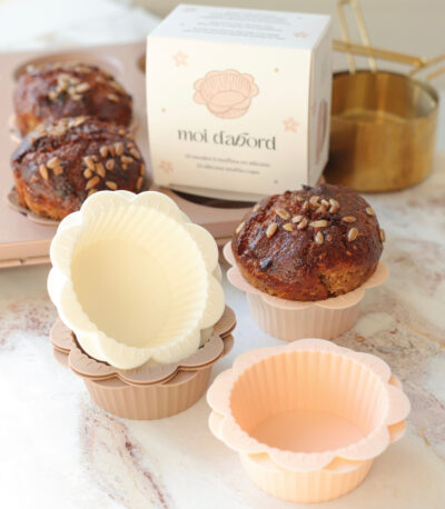 Moules à muffins en silicone fleur – Cadeau pratique et joli