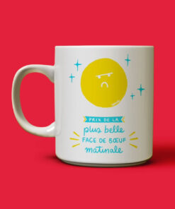 Tasse Prix de la plus belle face de bœuf matinale - Cadeau humour Québec