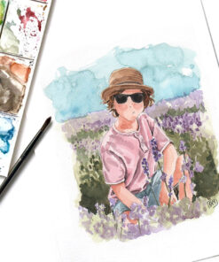 Portrait personnalisé à l’aquarelle – cadeau unique Québec