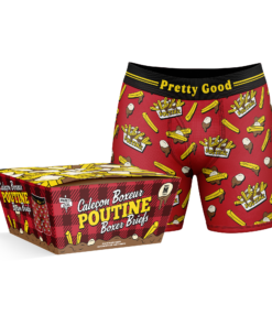 Boxers Poutine Main and Local – Sous-vêtement humour Québec
