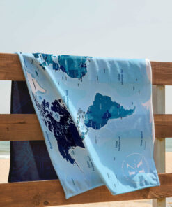 Serviette avec carte du monde – cadeau pour voyageurs