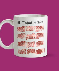 Tasse Je t’aime x 365 – Cadeau d’amour personnalisé Québec
