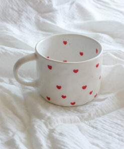 Tasse avec petits cœurs – Cadeau personnalisé Saint-Valentin