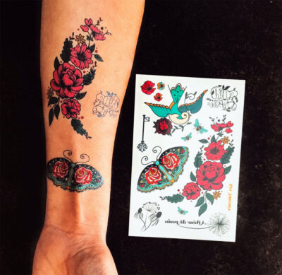 Tatouages temporaires À fleur de peau – Motifs féminins délicats